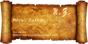 Mérei Zoltán névjegykártya